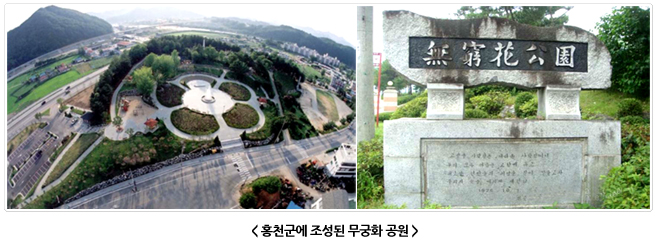 홍천군에 조성된 무궁화 공원 전경